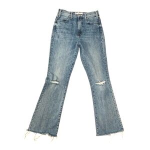 Mother Superior The Hustler Ankle Fray Jeans in Crashing Hard